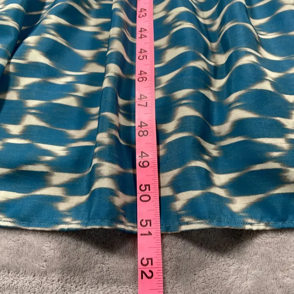 Diarrablu Gnoor Dress 2XL Blue Ikat Geometric Flowy Resort Maxi Vacation Flounce - Picture 10 of 11
